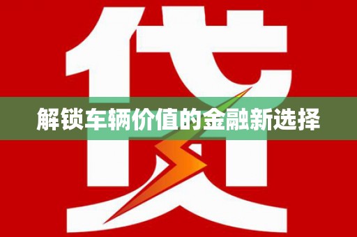 沙市解锁车辆价值的金融新选择