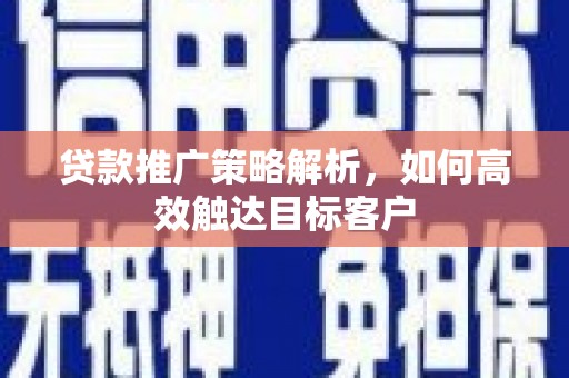 沙市贷款推广策略解析，如何高效触达目标客户