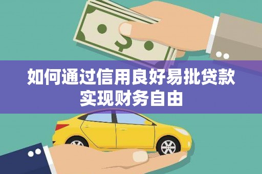 沙市如何通过信用良好易批贷款实现财务自由