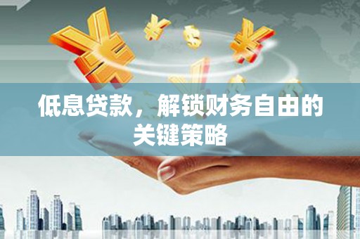 沙市低息贷款，解锁财务自由的关键策略