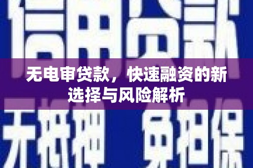沙市无电审贷款，快速融资的新选择与风险解析