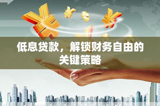 沙市低息贷款，解锁财务自由的关键策略