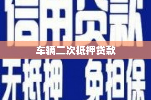 沙市车辆二次抵押贷款
