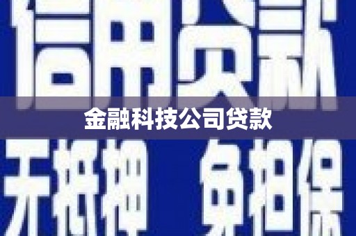 沙市金融科技公司贷款